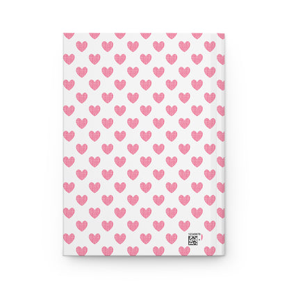 Pink Heart Pattern Hardcover Journal