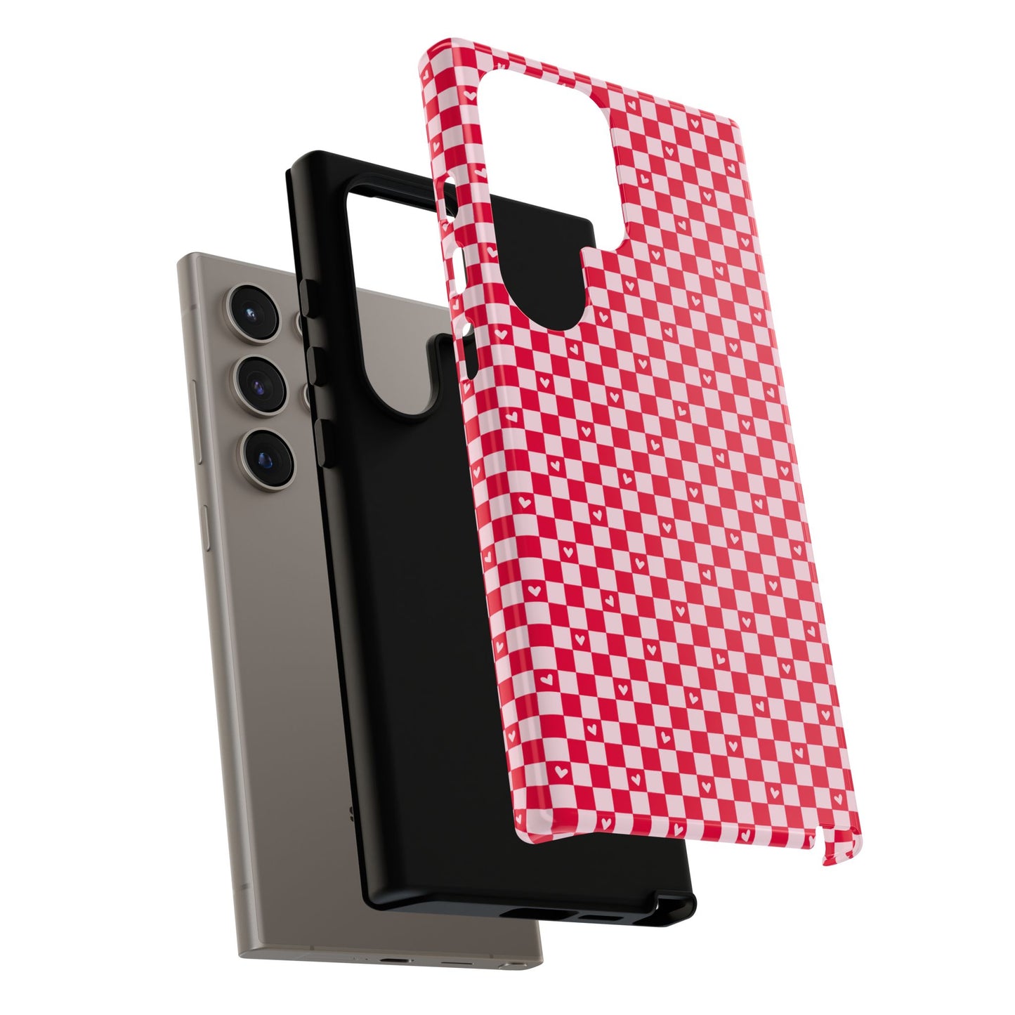 Red Checkerboard Heart Phone Case