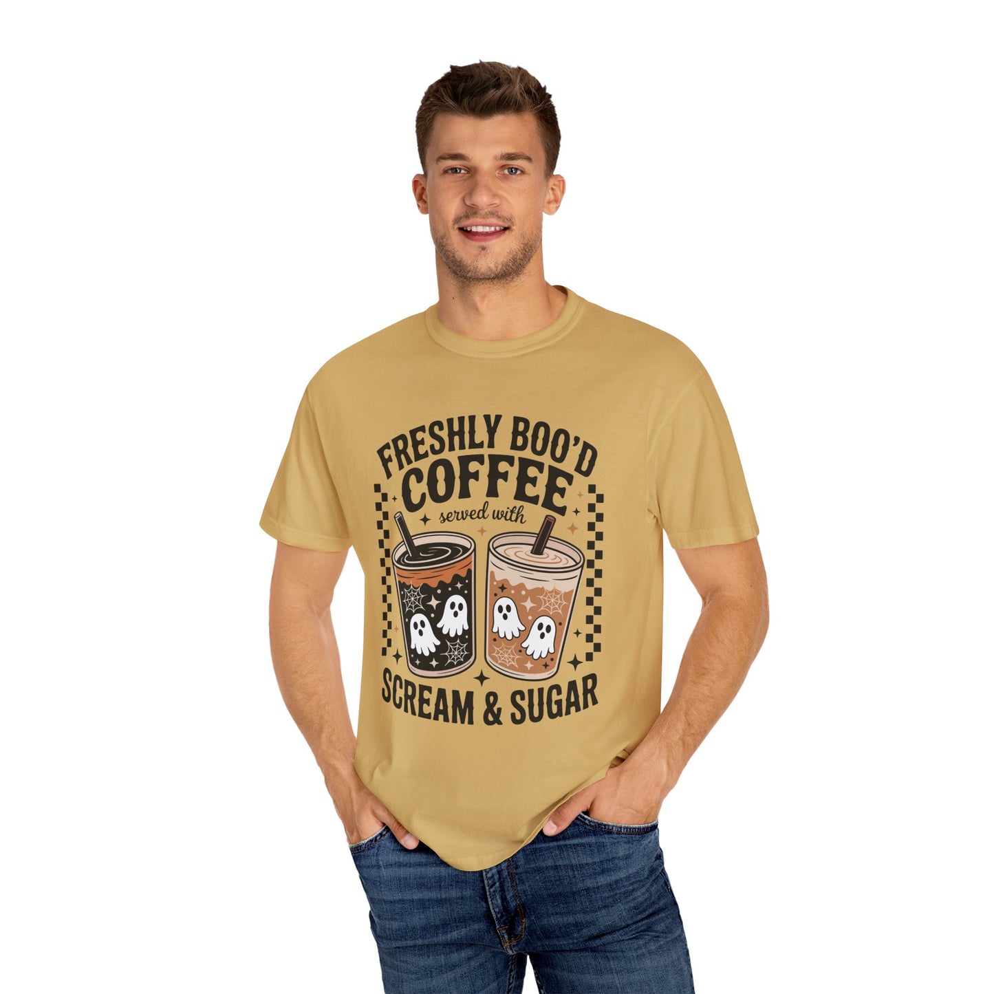Coffee Themed Unisex T-Shirt - Freshly Boo'd Design for Halloween, Great for Fall, Gift for Coffee Lovers, Perfect for Casual Wear, [...]