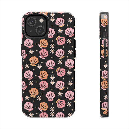 Floral Tough Phone Cases for Trendy Protection, Shell Pattern Phone Cover, Vibrant Floral Case, Girly Gift, Cute Tech Accessories