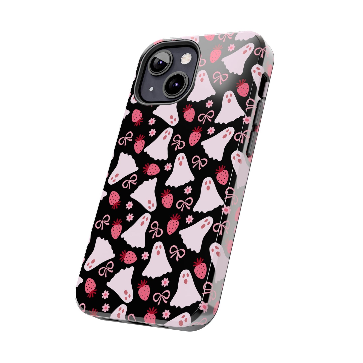 Cute Ghosts and Strawberries Phone Case | Tough Phone Cases, Halloween Accessories, Unique Gift Ideas, Spooky Aesthetic, Everyday Style