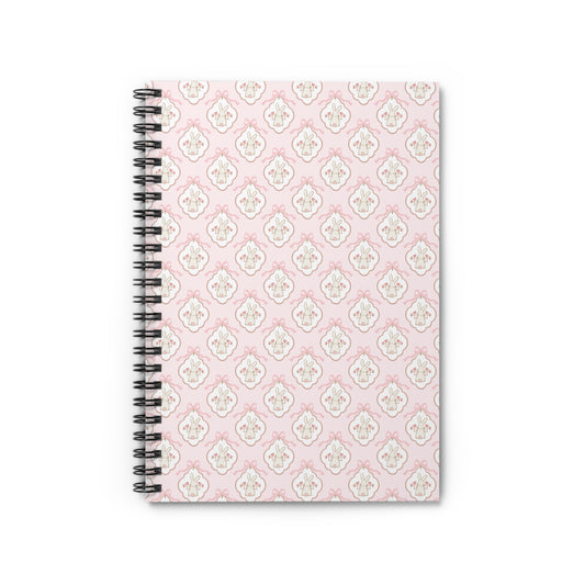 Elegant Floral Bunny Spiral Notebook - Ruled Lines for Creative Journaling