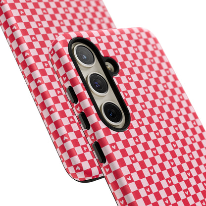 Red Checkerboard Heart Phone Case