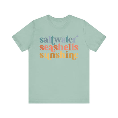 Coastal Vibes Unisex Jersey Tee - Saltwater Seashells Sunshine Design