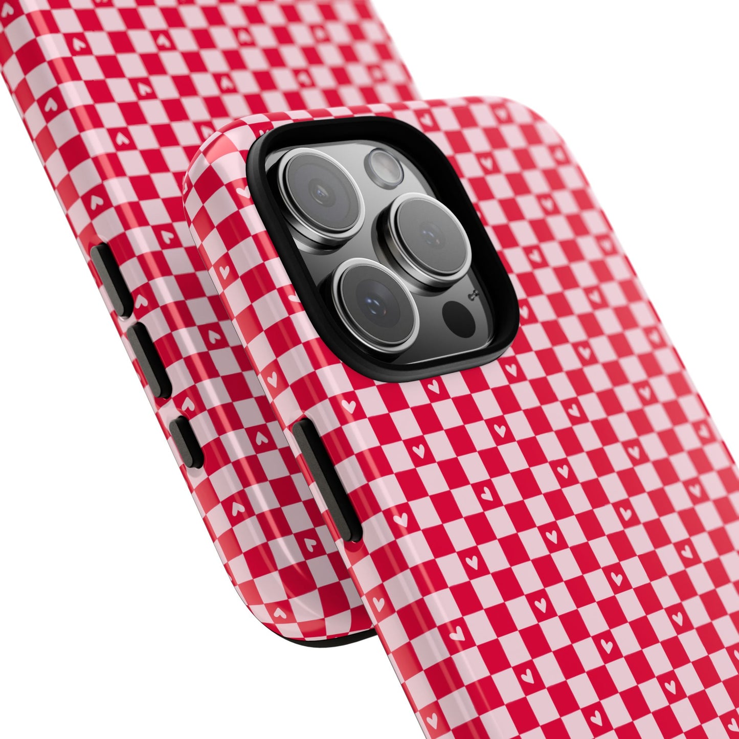 Red Checkerboard Heart Phone Case