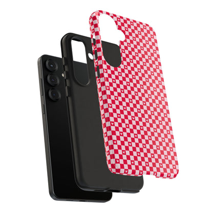 Red Checkerboard Heart Phone Case