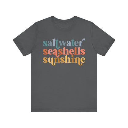 Coastal Vibes Unisex Jersey Tee - Saltwater Seashells Sunshine Design