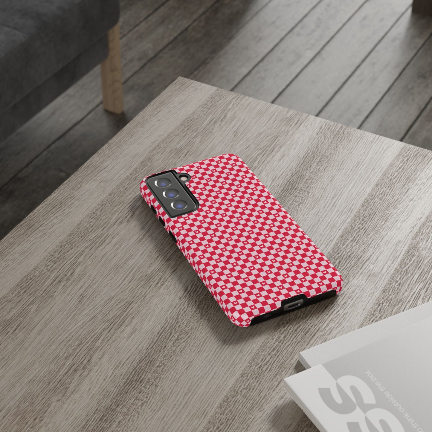 Red Checkerboard Heart Phone Case