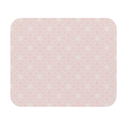 Floral Pink Mouse Pad - Elegant Desk Accessory for Home & Office