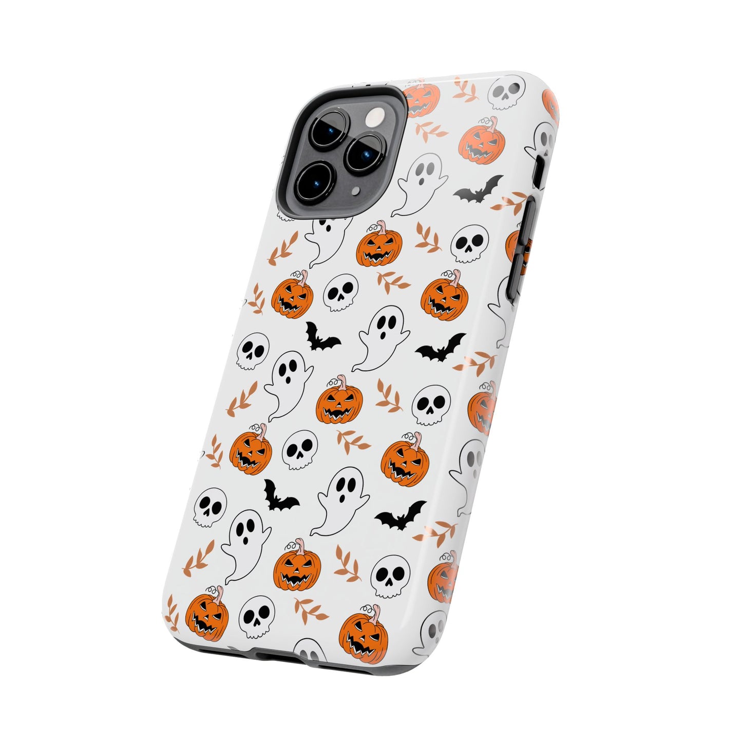 Halloween Themed Tough Phone Cases, Spooky Ghosts & Skulls, Perfect for Fall Decor, Unique Gift for Halloween Lovers, Fun Pumpkin Design