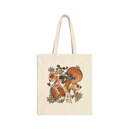 Fall-Themed Football Tote Bag, Perfect for Game Day, Eco-Friendly Shopping, Harvest Festivals, Sports Events, Gift for Her