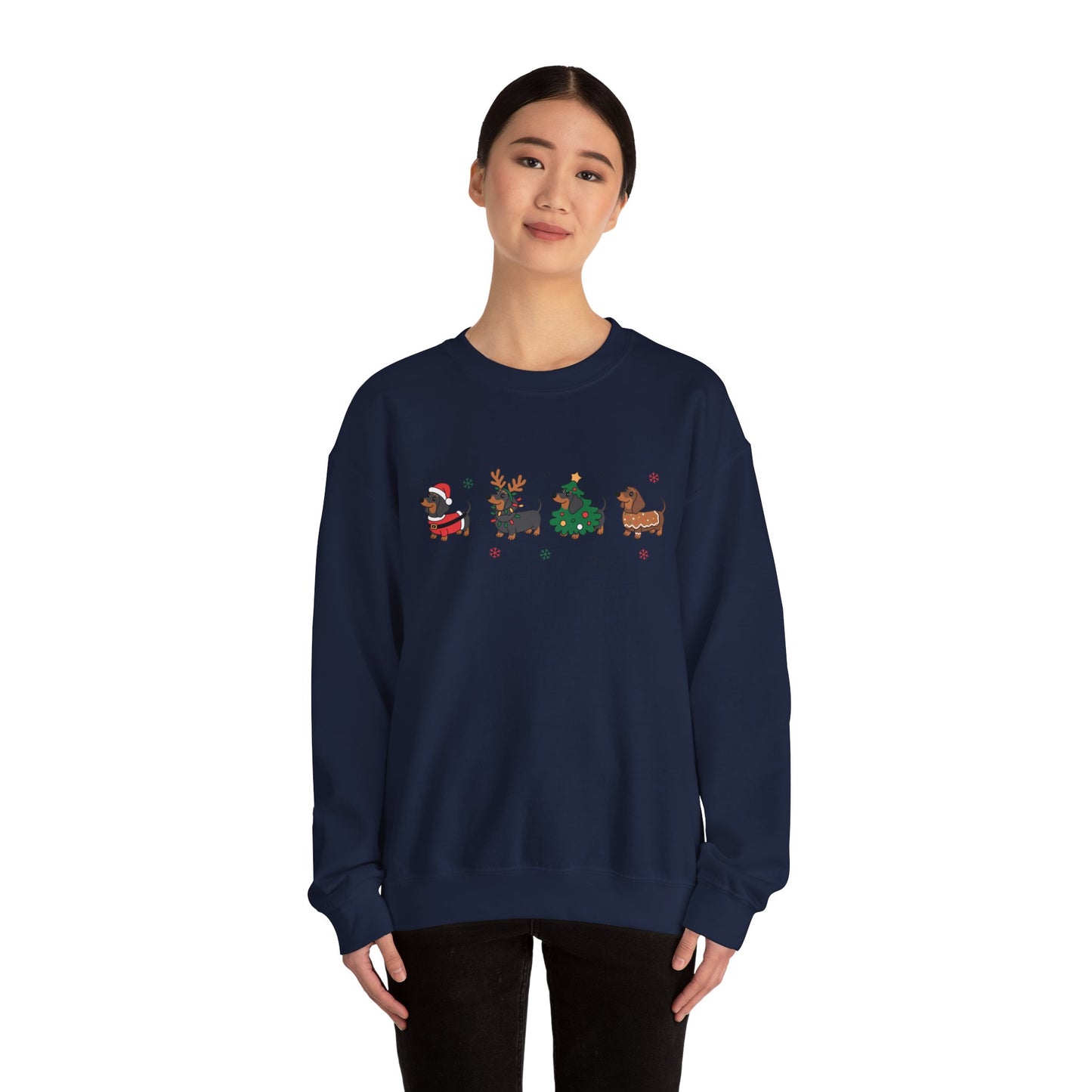 Festive Dog Christmas Crewneck Sweatshirt