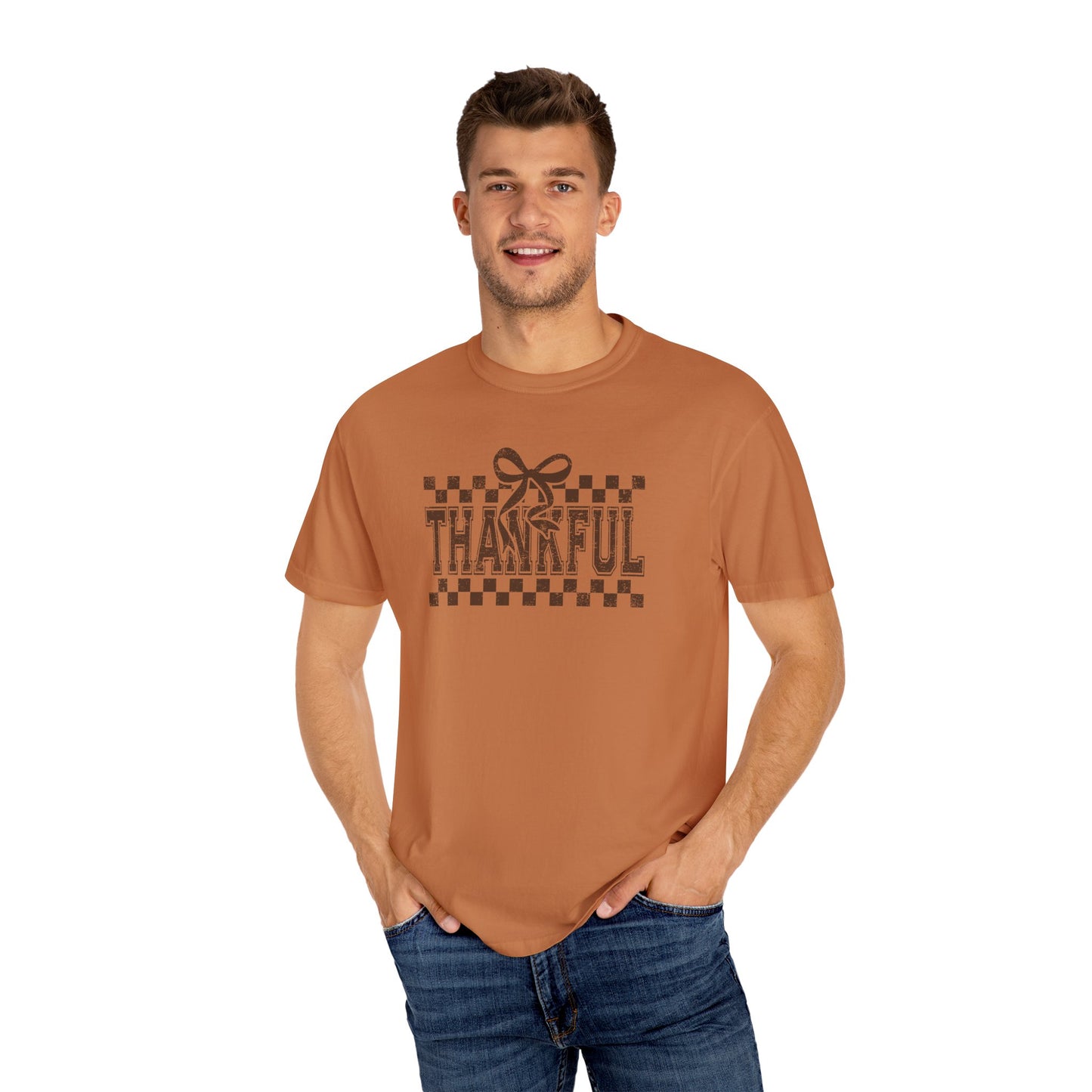 Thankful Unisex Garment-Dyed T-Shirt, Casual Fall Tee, Thanksgiving Gift, Cozy Everyday Wear, Autumn Fashion, Comfortable Tops