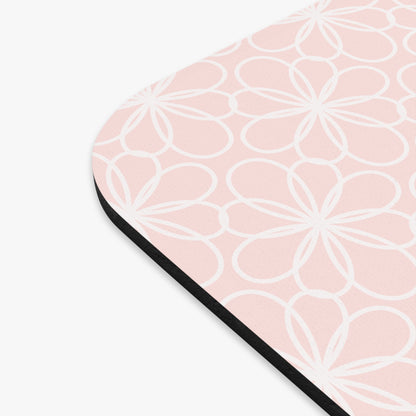 Floral Pink Mouse Pad - Elegant Desk Accessory for Home & Office