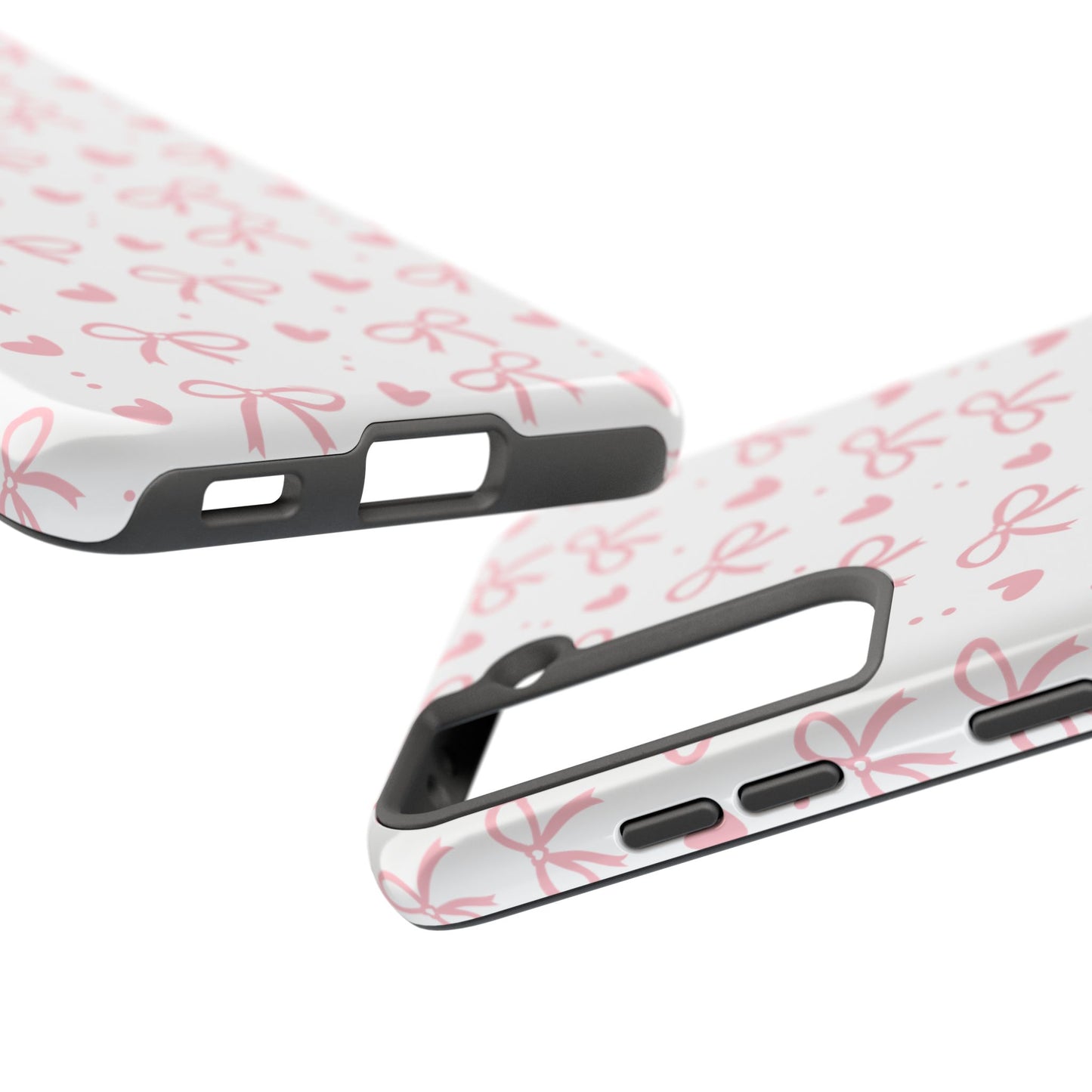 Love & Bows Tough Phone Cases for Girls, Cute Phone Cover, Valentine's Day Gift, Girly Accessories, Heart Pattern