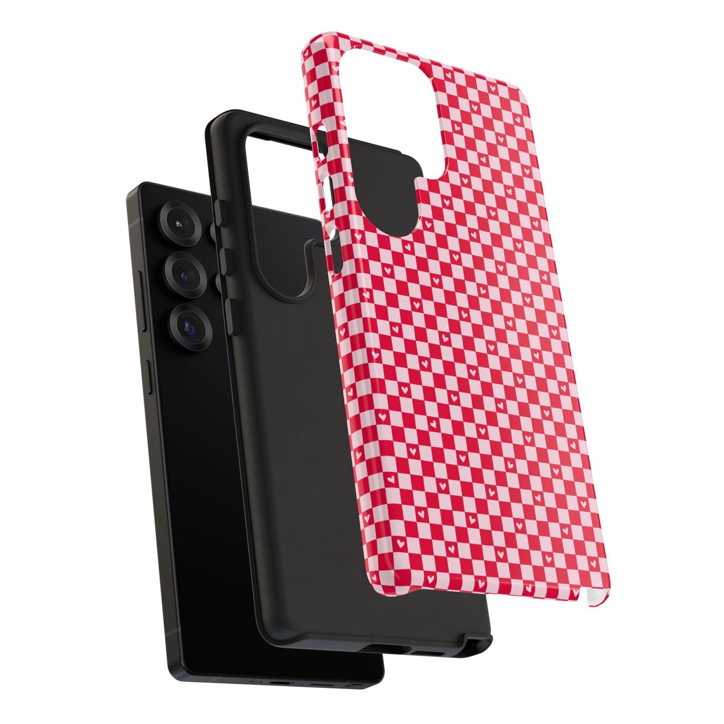 Red Checkerboard Heart Phone Case