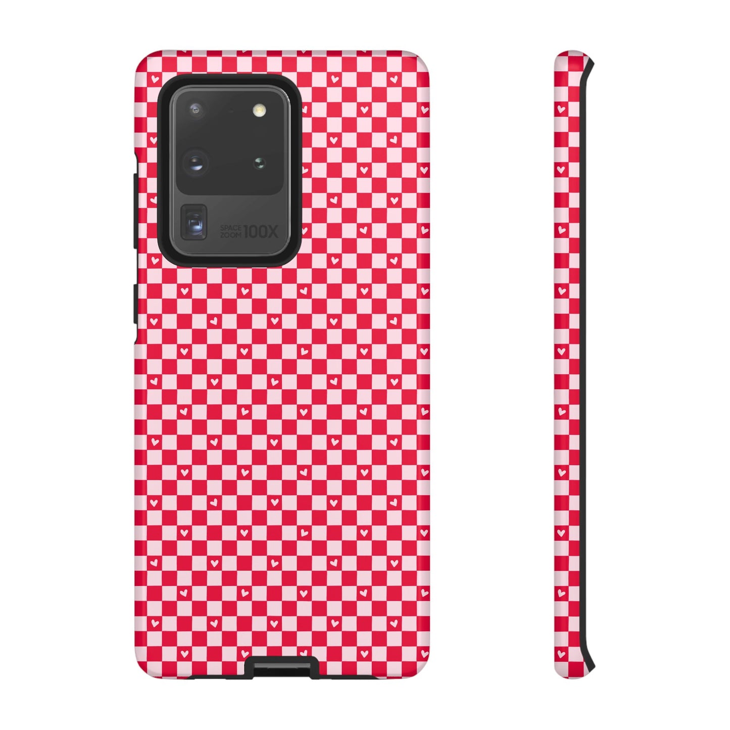 Red Checkerboard Heart Phone Case