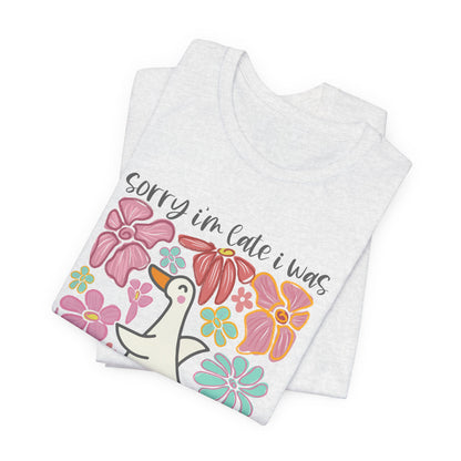 Floral Apology Tee - Unisex Jersey Short Sleeve T-Shirt with Playful Design