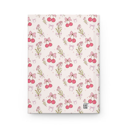 Charming Floral Cherry Hardcover Journal - Perfect for Note-Taking and Gift Giving