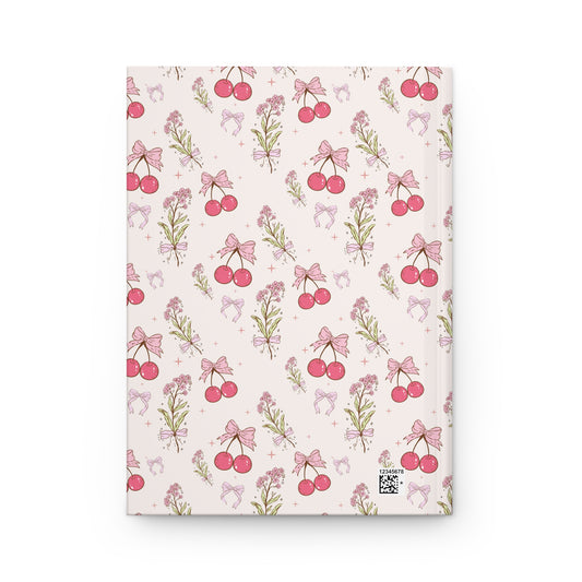 Charming Floral Cherry Hardcover Journal - Perfect for Note-Taking and Gift Giving