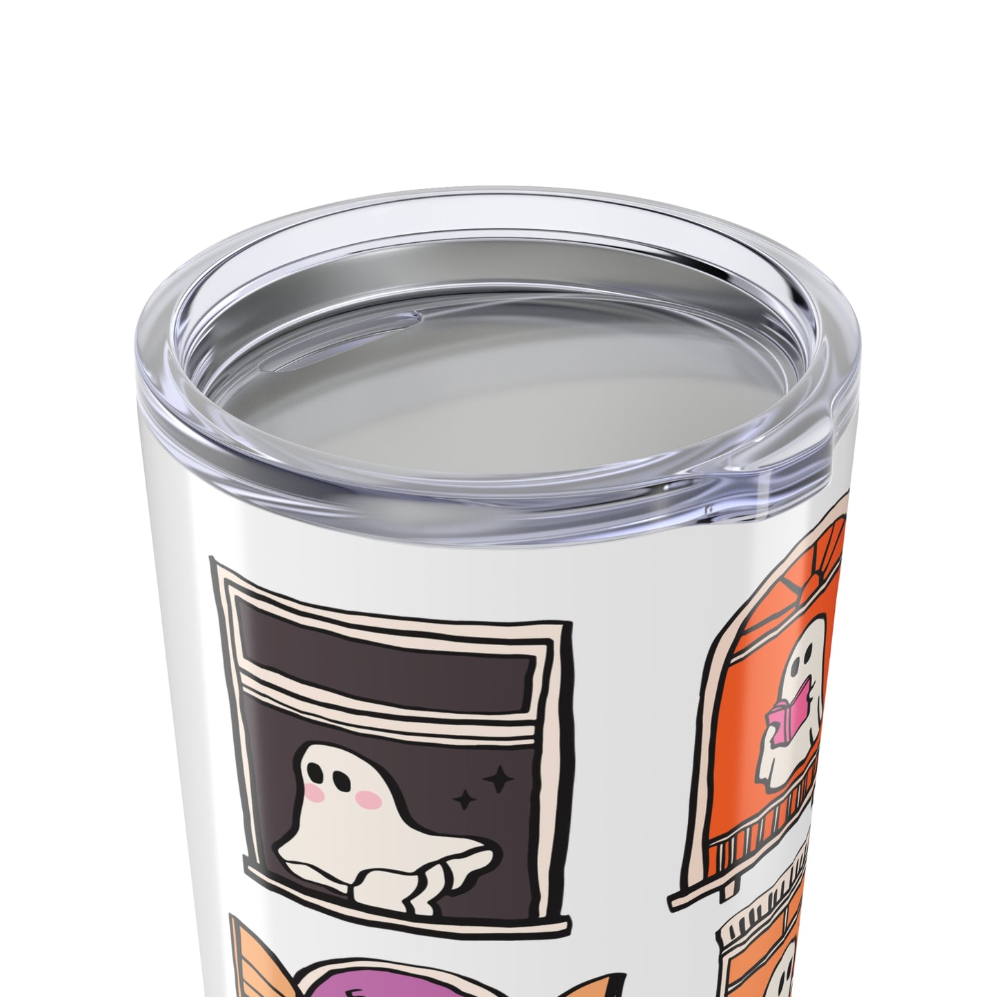 Whimsical Ghost Tumbler 20oz - Cute Halloween Drinkware, Spooky Gift for Ghost Lovers, Fall Decor, Cozy Sips