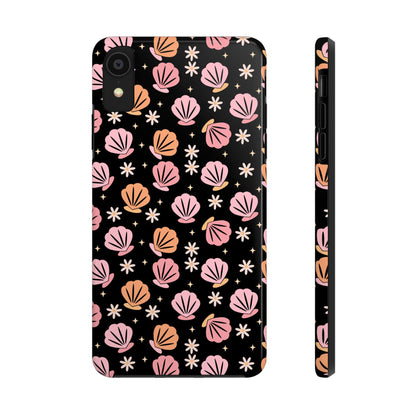 Floral Tough Phone Cases for Trendy Protection, Shell Pattern Phone Cover, Vibrant Floral Case, Girly Gift, Cute Tech Accessories