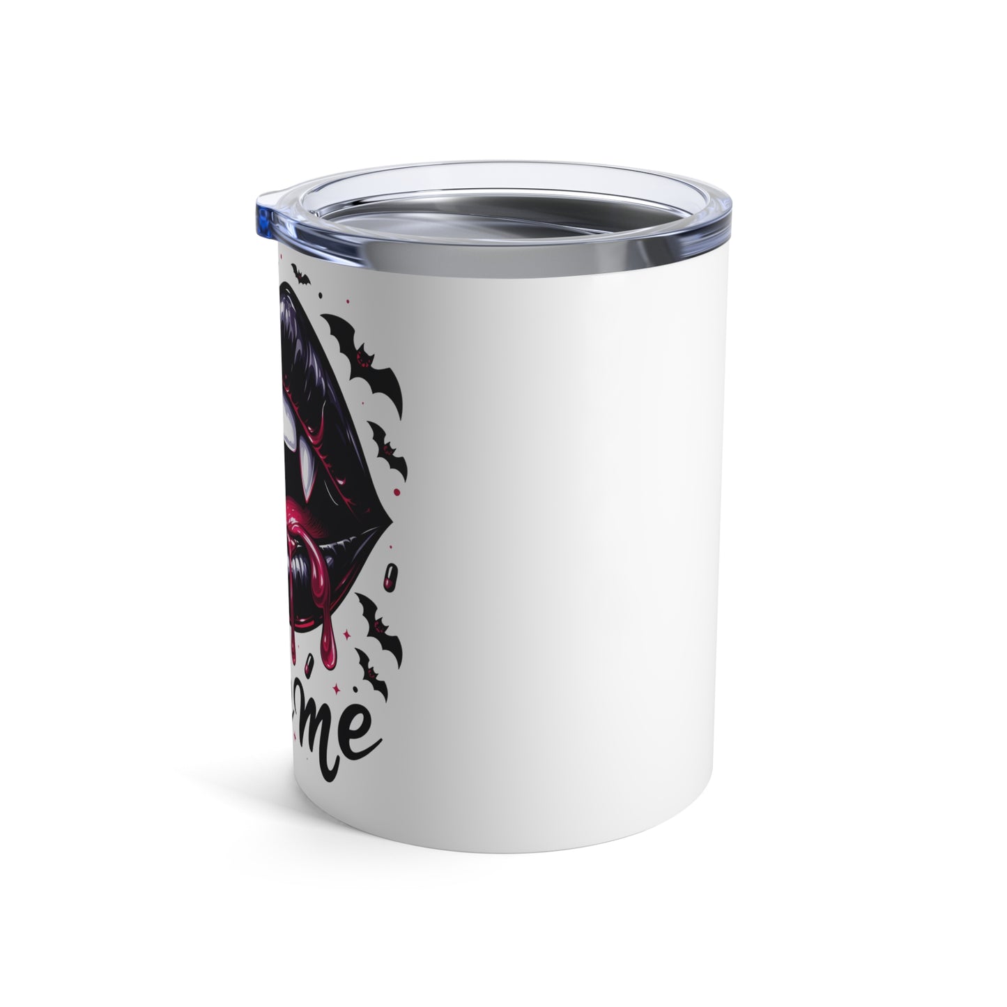 Vampire Kiss Stainless Steel Tumbler, Bite Me Drinkware, Halloween Gift, Gothic Decor, Spooky Party Supplies, Blood Drip Mug