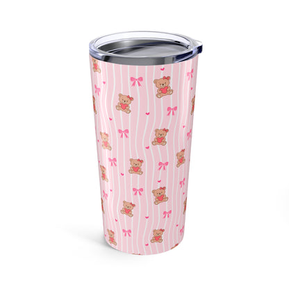 20oz Pink Teddy Bear Tumbler