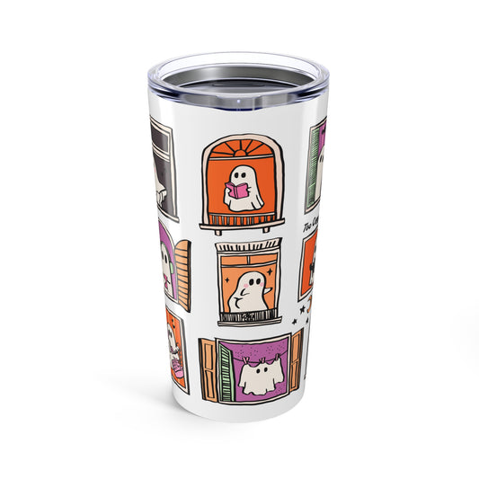 Whimsical Ghost Tumbler 20oz - Cute Halloween Drinkware, Spooky Gift for Ghost Lovers, Fall Decor, Cozy Sips