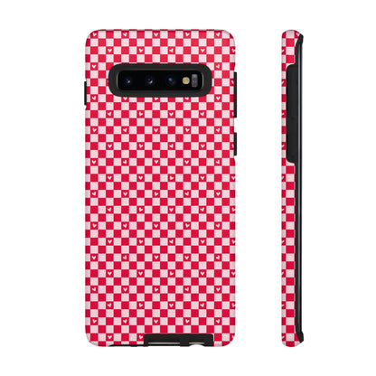 Red Checkerboard Heart Phone Case