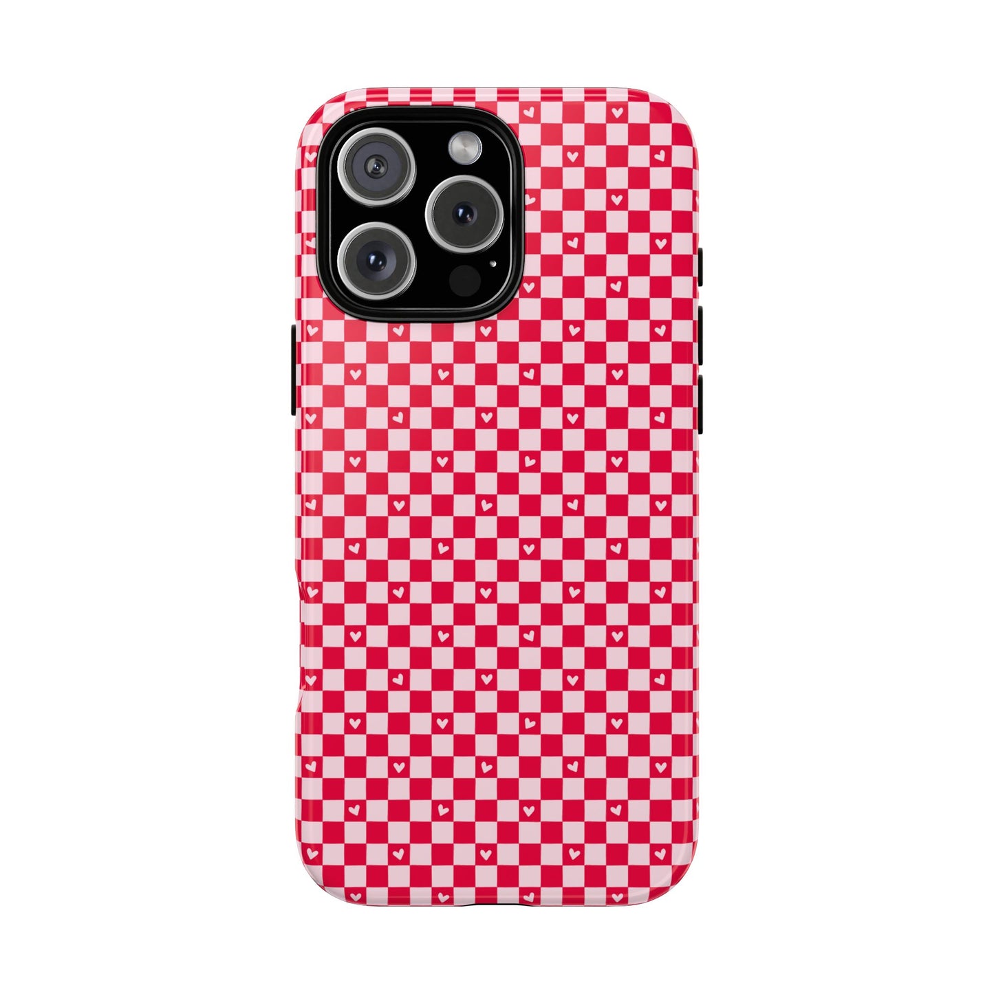 Red Checkerboard Heart Phone Case