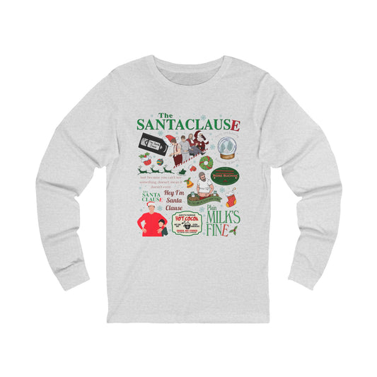 Santa Clause Long Sleeve Tee - Christmas Shirt for Men and Women, Unisex Holiday Jersey Top, Festive Winter Apparel, Xmas Graphic Tee, Santa