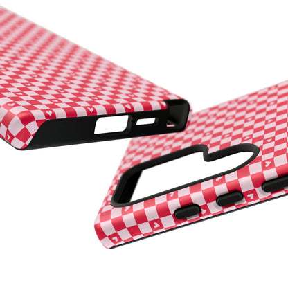 Red Checkerboard Heart Phone Case