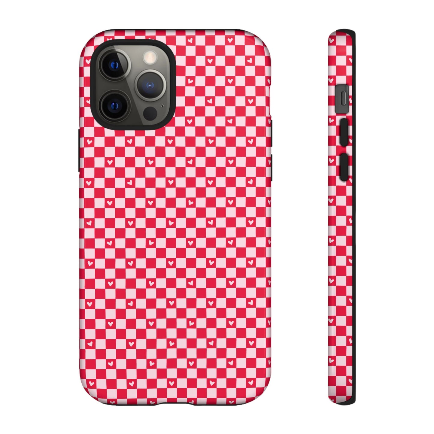 Red Checkerboard Heart Phone Case