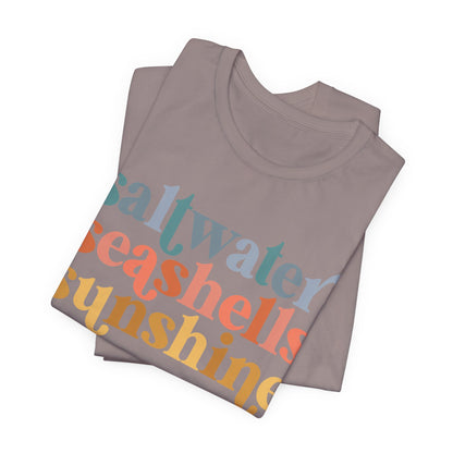 Coastal Vibes Unisex Jersey Tee - Saltwater Seashells Sunshine Design