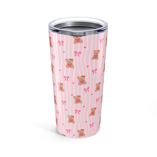 20oz Pink Teddy Bear Tumbler