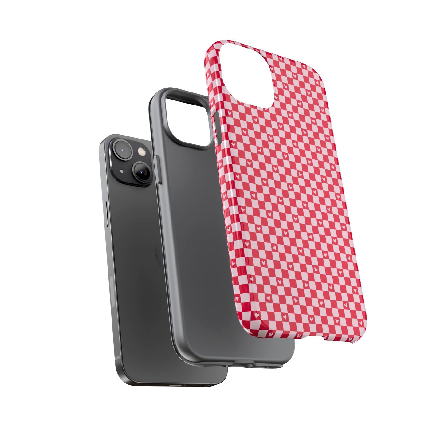 Red Checkerboard Heart Phone Case