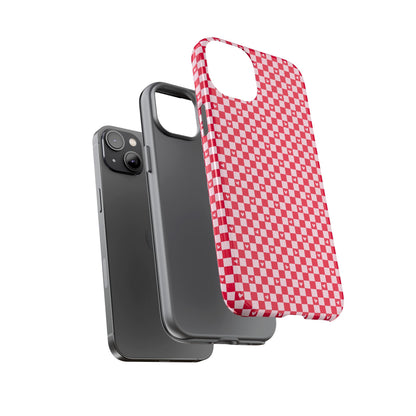 Red Checkerboard Heart Phone Case