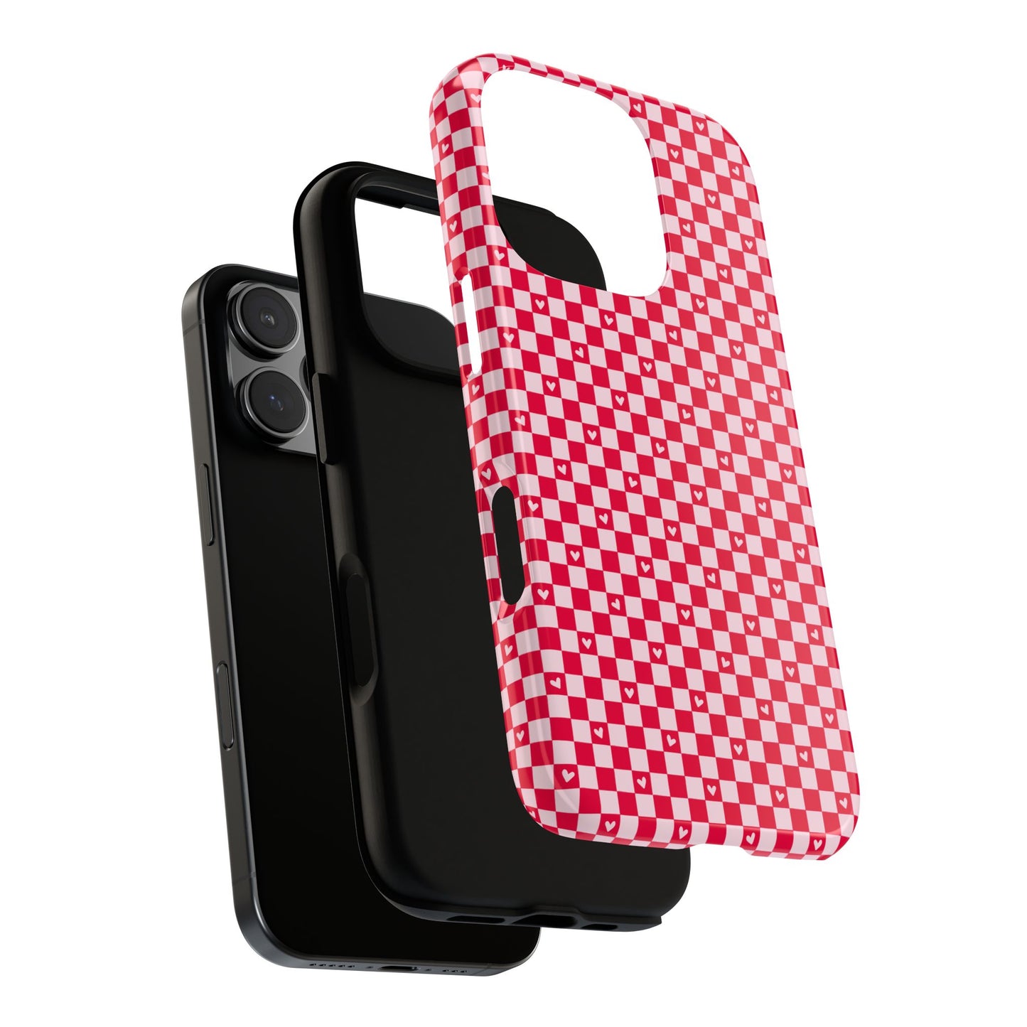 Red Checkerboard Heart Phone Case