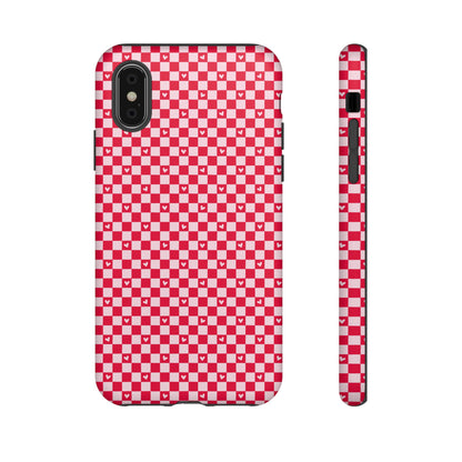Red Checkerboard Heart Phone Case