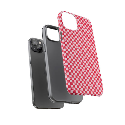 Red Checkerboard Heart Phone Case