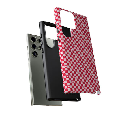 Red Checkerboard Heart Phone Case