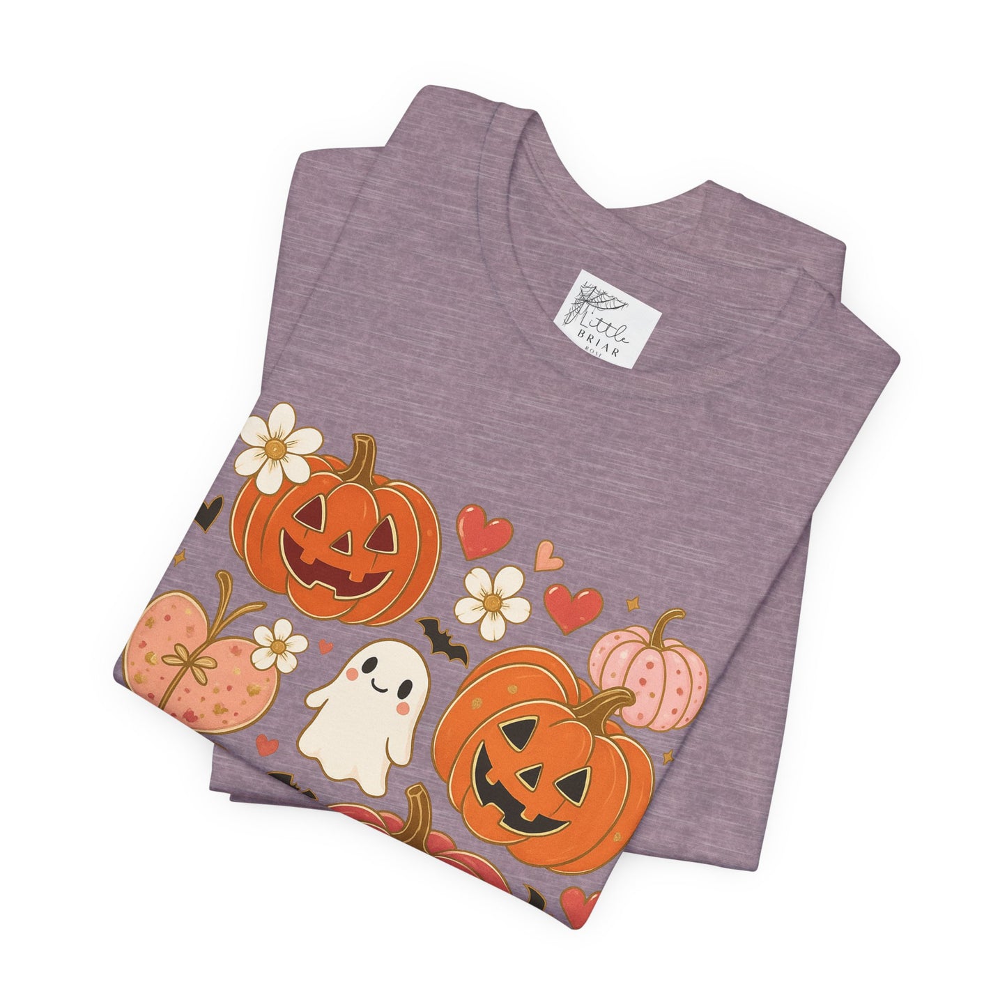 Halloween Ghost & Pumpkin Tee, Perfect for Fall, Halloween Parties, Cozy Autumn Wear, Unisex T-Shirt, Seasonal Gift Idea