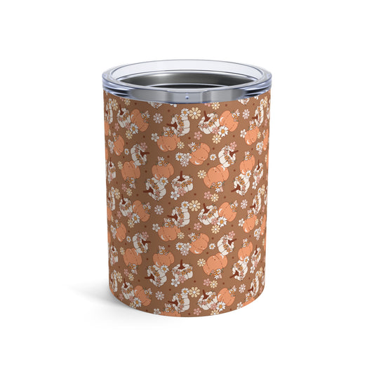 Muted Fall Pumpkin Tumbler, 10 oz - Autumn Beverage Cup for Pumpkin Lovers, Thanksgiving Gift, Coffee Lover Mug, Halloween Decor, Harvest