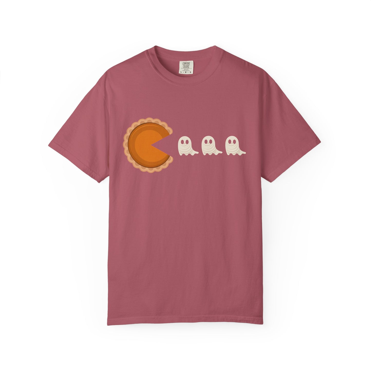 Pac-Man Pumpkin Pie Ghosts Unisex T-Shirt, Halloween Tee, Gamer Shirt, Fun Graphic Top, Gift for Gamers, Casual Wear