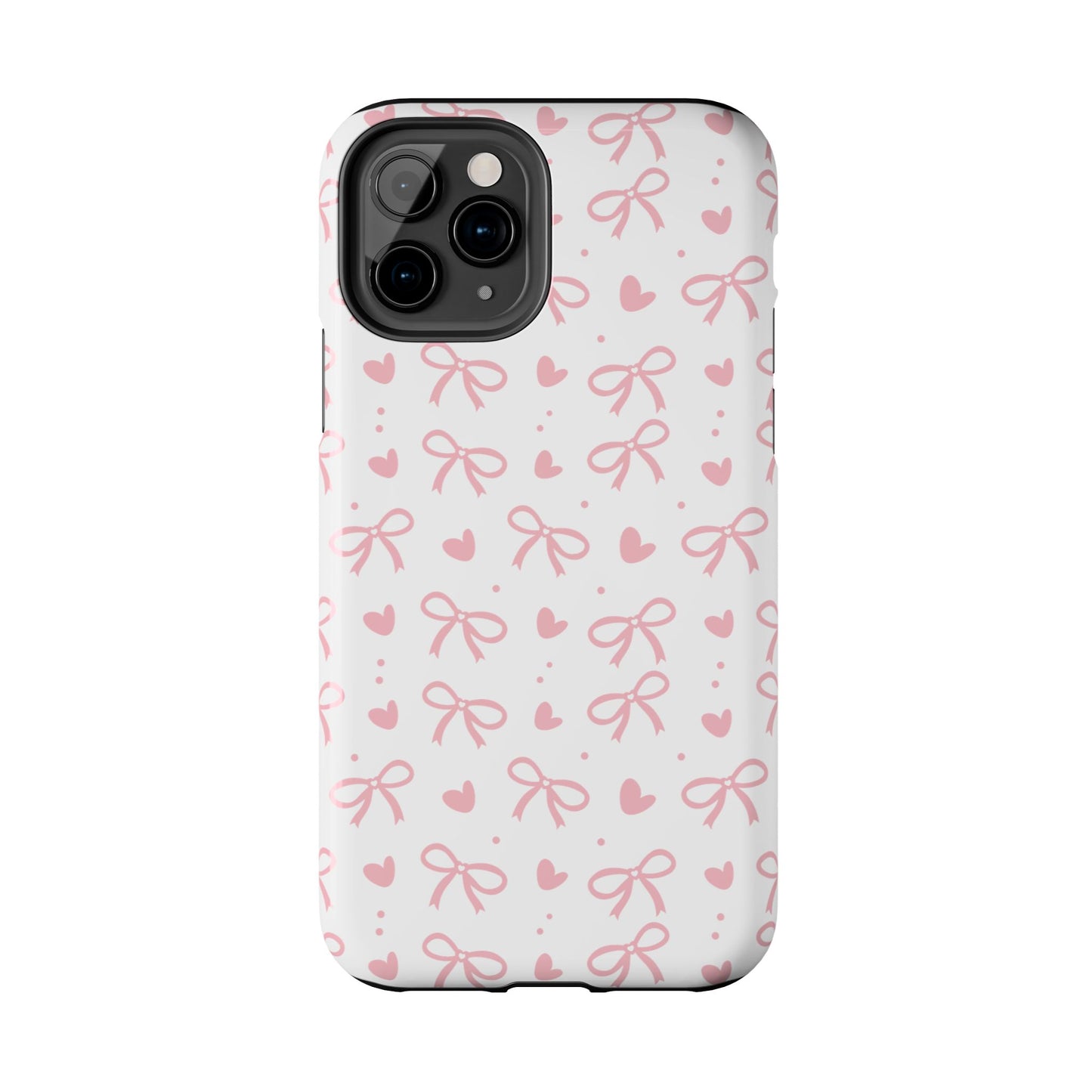 Love & Bows Tough Phone Cases for Girls, Cute Phone Cover, Valentine's Day Gift, Girly Accessories, Heart Pattern