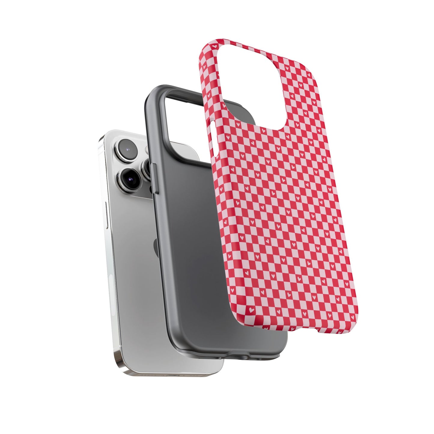 Red Checkerboard Heart Phone Case