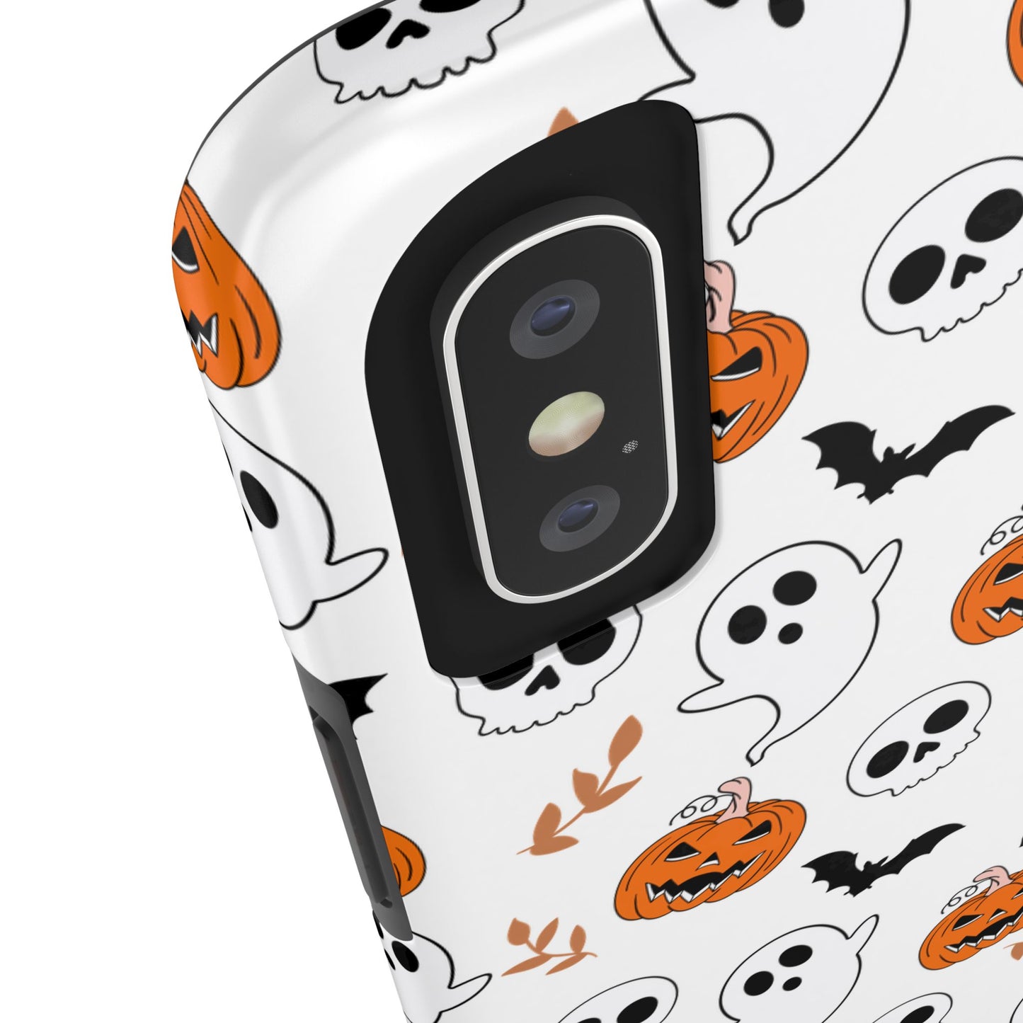 Halloween Themed Tough Phone Cases, Spooky Ghosts & Skulls, Perfect for Fall Decor, Unique Gift for Halloween Lovers, Fun Pumpkin Design