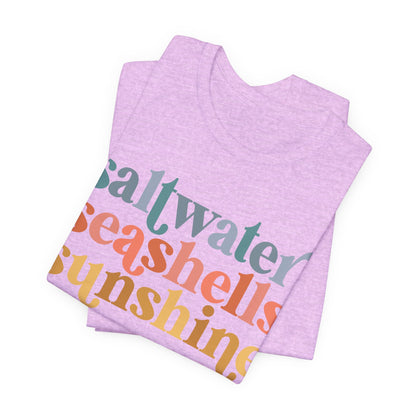 Coastal Vibes Unisex Jersey Tee - Saltwater Seashells Sunshine Design