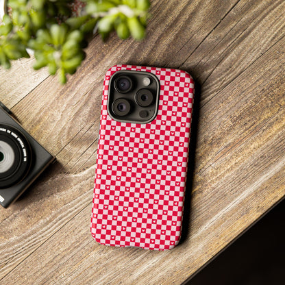 Red Checkerboard Heart Phone Case